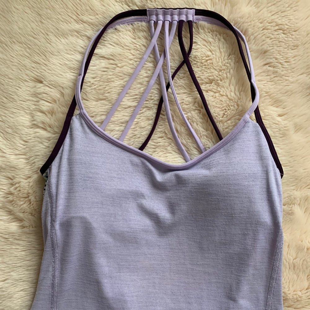 EUC Lululemon Lighten Up Tank Lilac Blurry Belle 4 - Picture 7 of 16